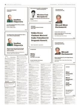 oslobodjenje novine danasnje smrtovnice.